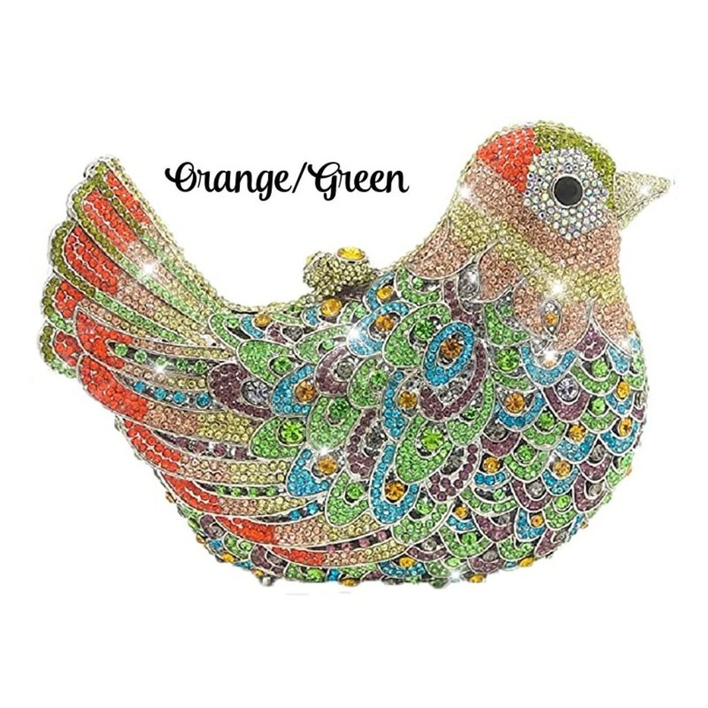 NWT Sparkling Bling Swarovski Crystal Rhinestone Bird Clutch Purse + FRE… - Picture 8 of 17